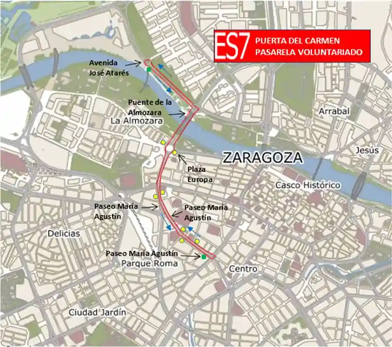Plano de la ruta de autobús directa al festival Vive Latino